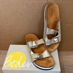 Boden Ottoline Gold Metallic Sandals with Adjustable Straps Size 40 (9-9.5)